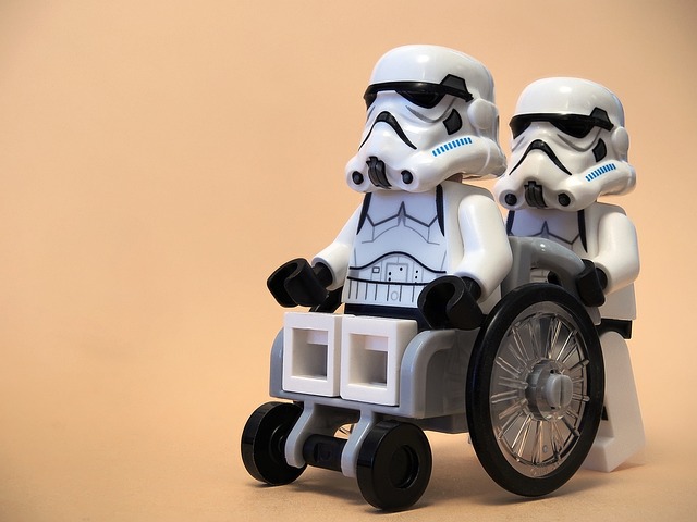 Lego Star Wars figurica u kolicima, ilustracija.