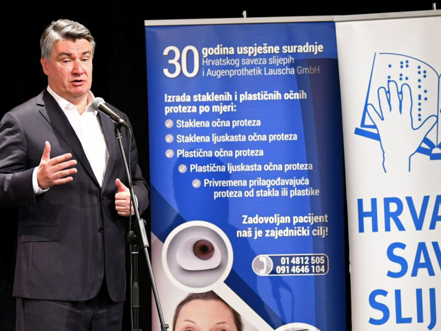 Predsjednik Milanović govori na obilježavanju 75. obljetnice Hrvatskog saveza slijepih.