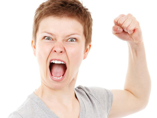 Ljutita žena, ilustracija.