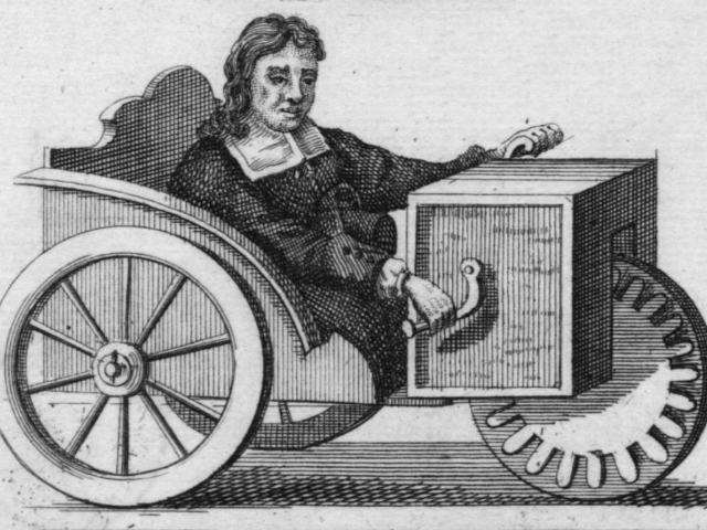 Stara invalidska kolica, ilustracija.