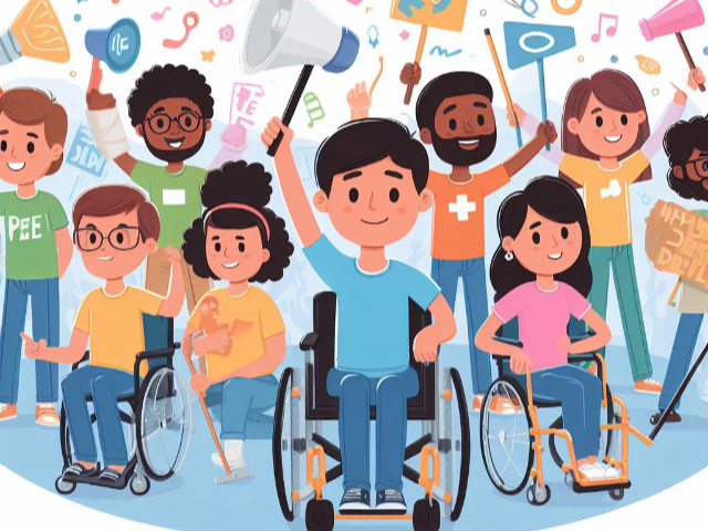 Aktivisti za prava osoba s invaliditetom, ilustracija.