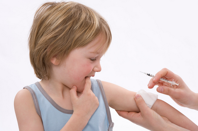 Cijepljenje djeteta, ilustracija.